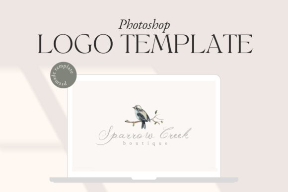 Bird Logo Design Photoshop Template PSD