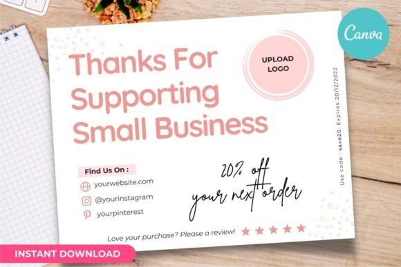 Thank You Card Business Template Canva